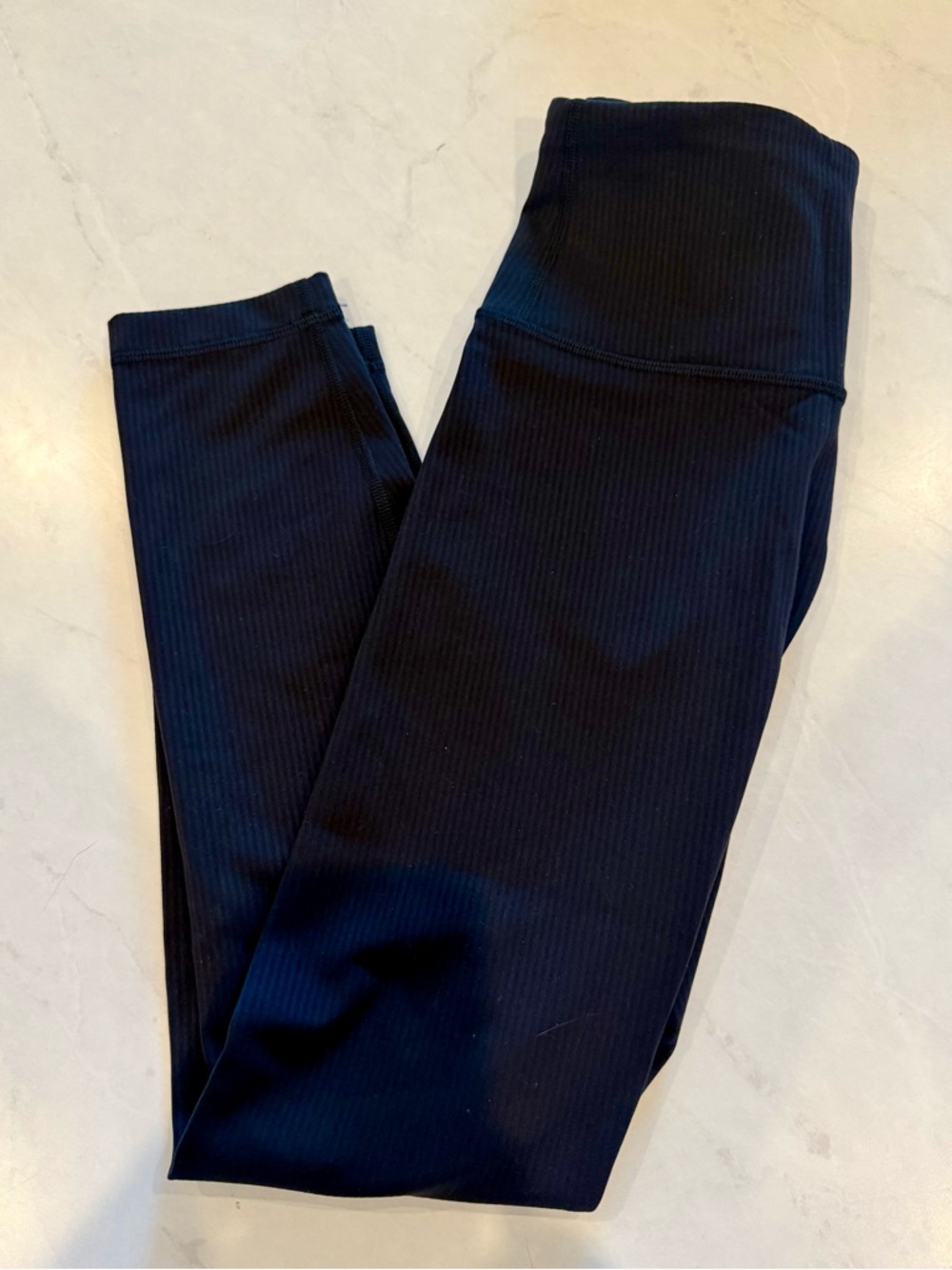 Black Ribbed Lululemon 25” Leggings